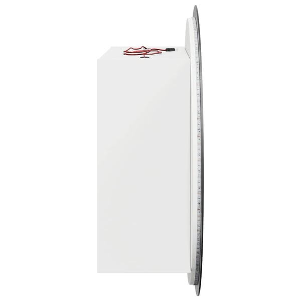 vidaXL badeværelsesskab med rundt spejl og LED-lys 40x40x17,5 cm hvid