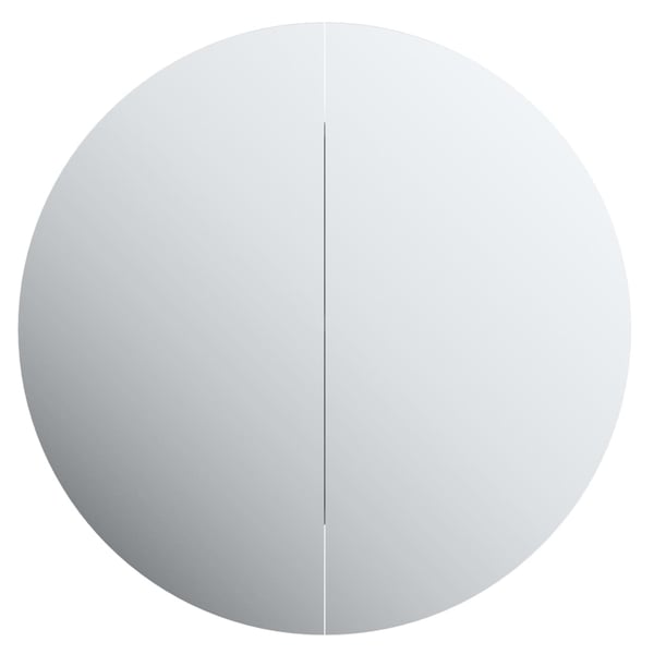 vidaXL Baderomsskap med rundt speil og LED grå 54x54x17,5 cm