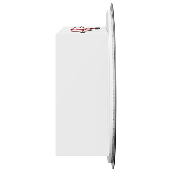 vidaXL Kylpyhuonekaappi ja pyöreä peili LED-valot valk. 47x47x17,5 cm