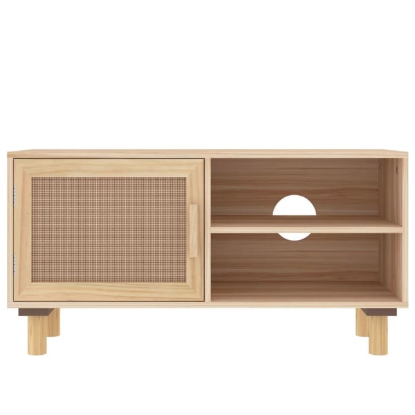 vidaXL TV-benk brun 80x30x40 cm heltre furu og naturrotting