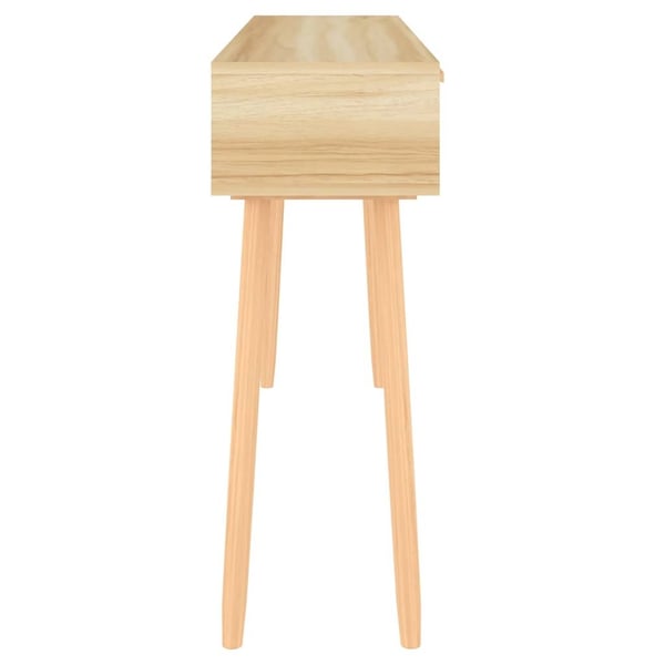 vidaXL Konsollbord brun 105x30x75 cm heltre furu og naturrotting