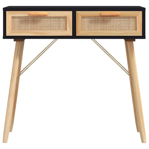 vidaXL Konsollbord svart 80x30x75 cm heltre furu og naturrotting