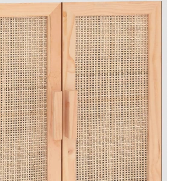 vidaXL Skjenk hvit 60x30x70 cm heltre furu og naturrotting