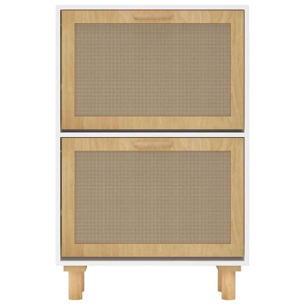vidaXL Kenkäkaappi valkoinen 52x25x80 cm tekninen puu/luonnonrottinki