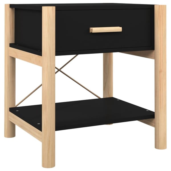 vidaXL sengeborde 2 stk. 42x38x45 cm konstrueret træ sort