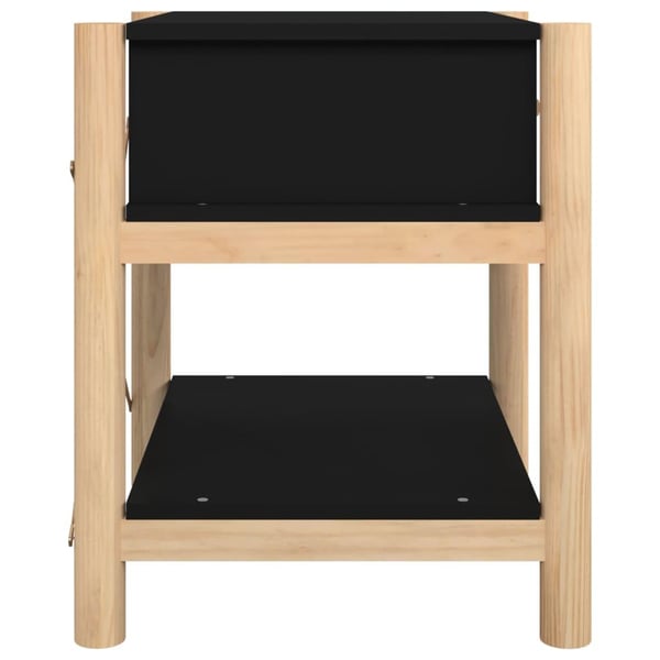 vidaXL sengeborde 2 stk. 42x38x45 cm konstrueret træ sort