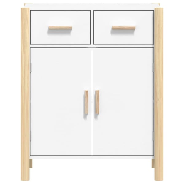 vidaXL skænk 62x38x75 cm konstrueret træ hvid