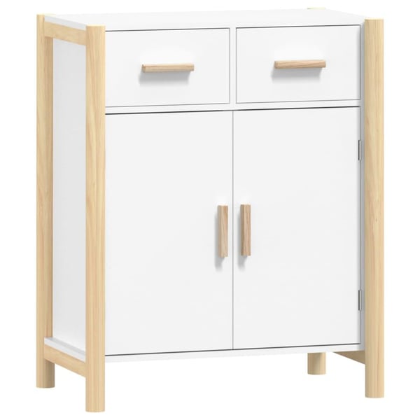 vidaXL skænk 62x38x75 cm konstrueret træ hvid
