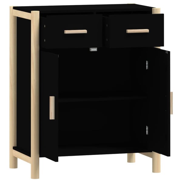 vidaXL Skjenk svart 62x38x75 cm konstruert tre