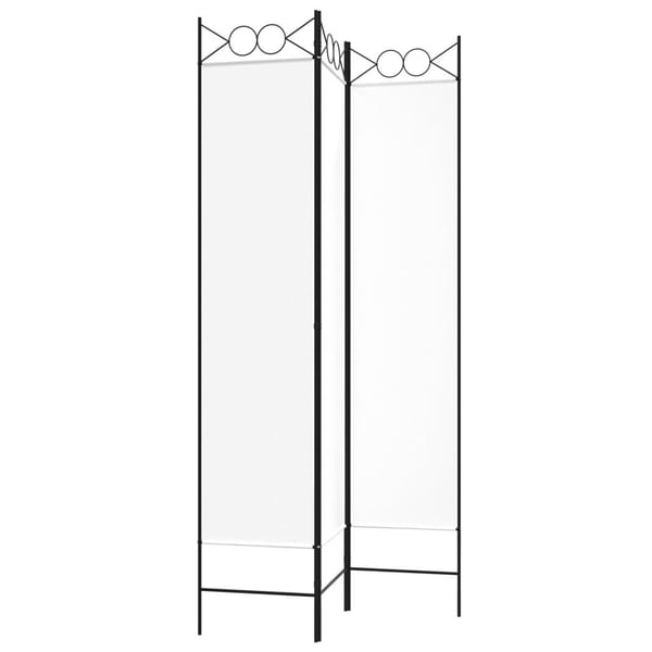 vidaXL 3-panels rumdeler 120x200 cm stof hvid