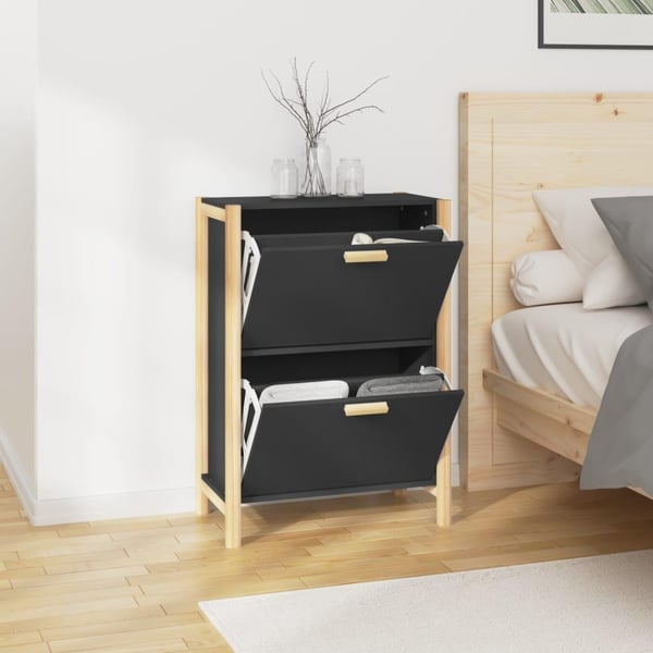 vidaXL skoreol 57,5x33x80 cm konstrueret træ sort