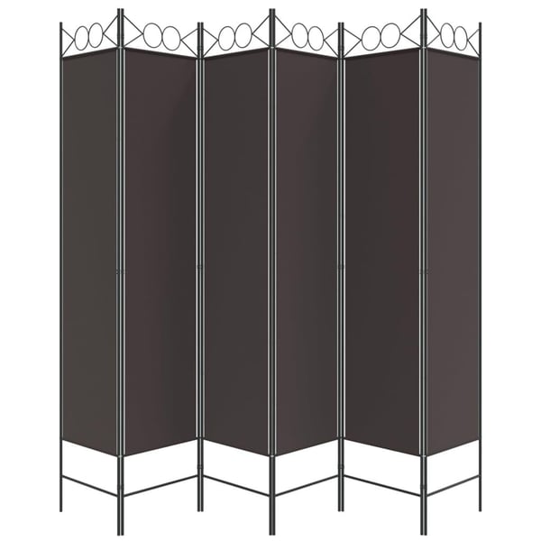 vidaXL 6-panels rumdeler 240x200 cm stof brun