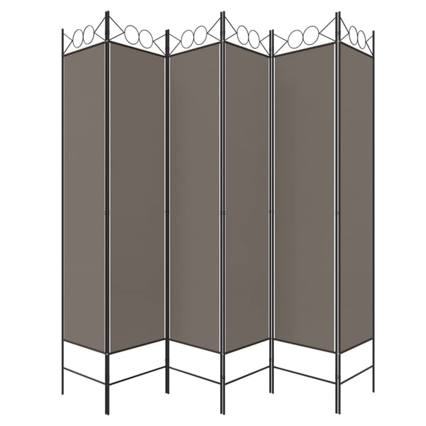 vidaXL Romdeler med 6 paneler antrasitt 240x200 cm stoff