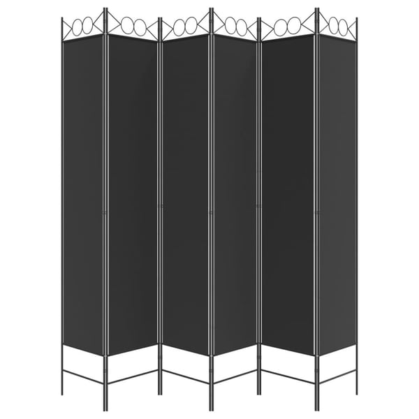 vidaXL Romdeler 6 paneler svart 240x220 cm stoff