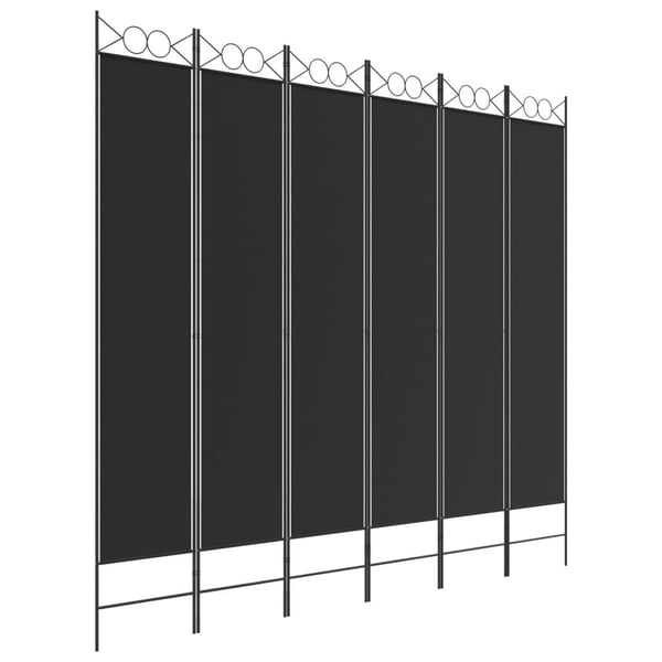 vidaXL Romdeler 6 paneler svart 240x220 cm stoff