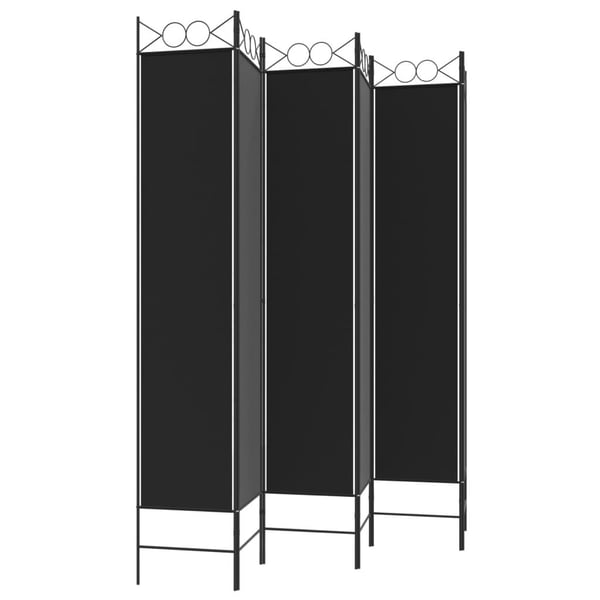 vidaXL Romdeler 6 paneler svart 240x220 cm stoff