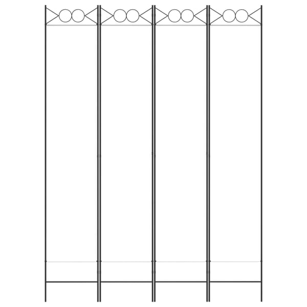 vidaXL Rumsavdelare 4 paneler vit 120x220 cm tyg