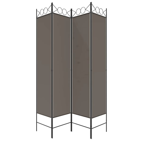 vidaXL Romdeler 4 paneler antrasitt 160x220 cm stoff