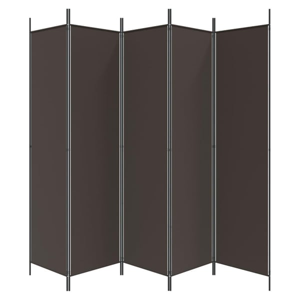 vidaXL Romdeler 5 paneler brun 250x200 cm stoff