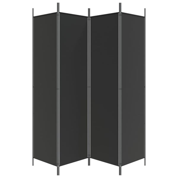 vidaXL Romdeler 4 paneler svart 200x200 cm stoff