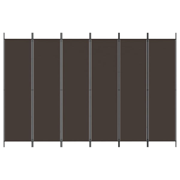 vidaXL Romdeler 6 paneler brun 300x200 cm stoff