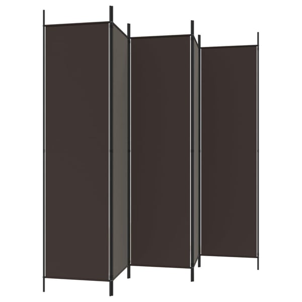 vidaXL Romdeler 6 paneler brun 300x200 cm stoff