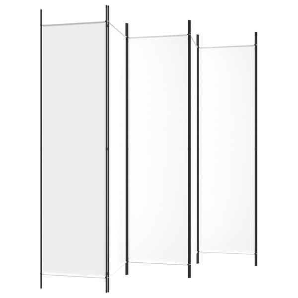 vidaXL Rumsavdelare 6 paneler vit 300x200 cm tyg