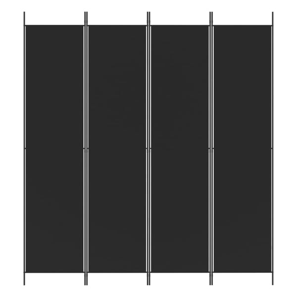 vidaXL Romdeler 4 paneler svart 200x220 cm stoff