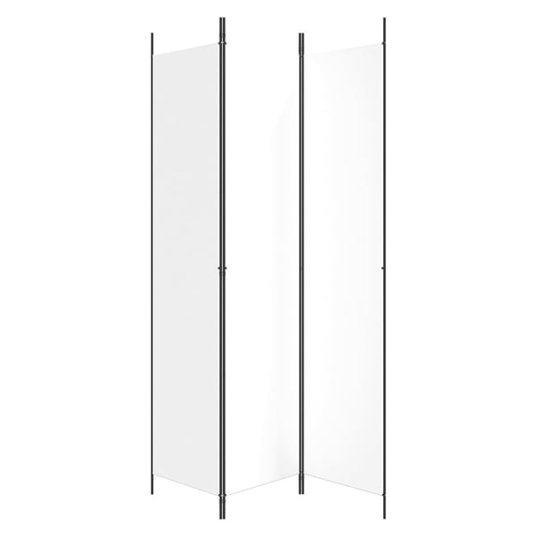 vidaXL Romdeler 3 paneler hvit 150x220 cm stoff
