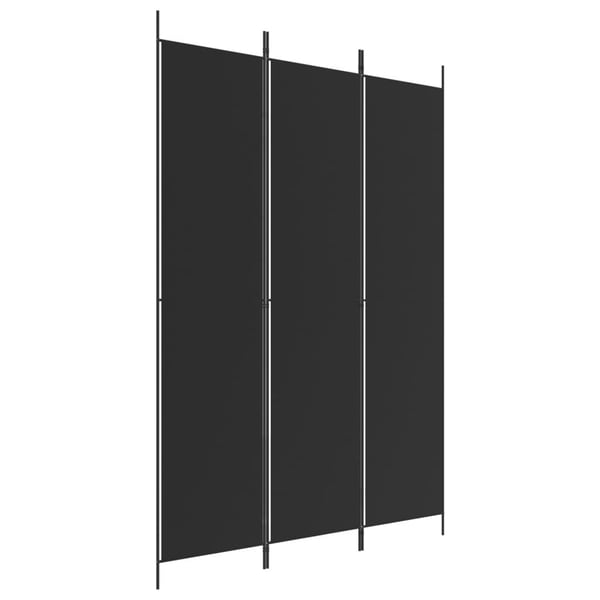 vidaXL 3-panels rumdeler 150x220 cm stof sort