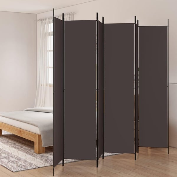 vidaXL Romdeler 6 paneler brun 300x220 cm stoff