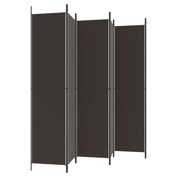 vidaXL Romdeler 6 paneler brun 300x220 cm stoff