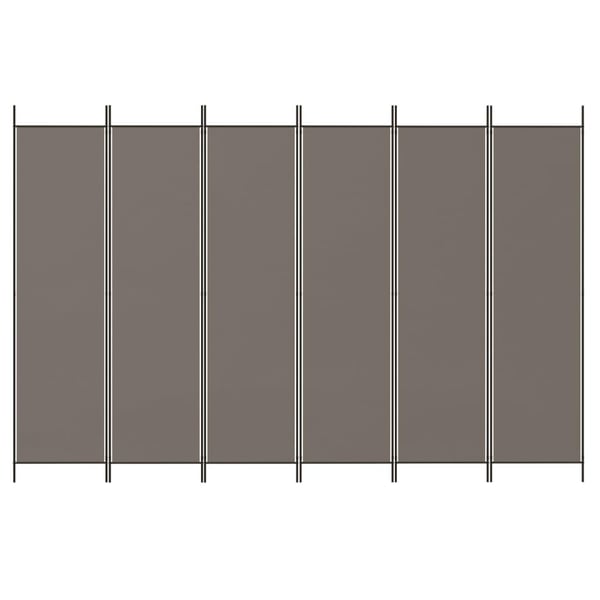 vidaXL Romdeler med 6 paneler antrasitt 300x220 cm stoff