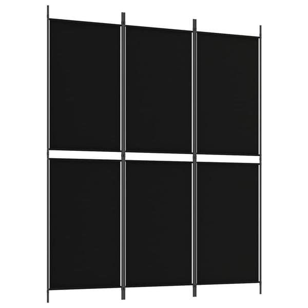 vidaXL Romdeler 3 paneler svart 150x180 cm stoff