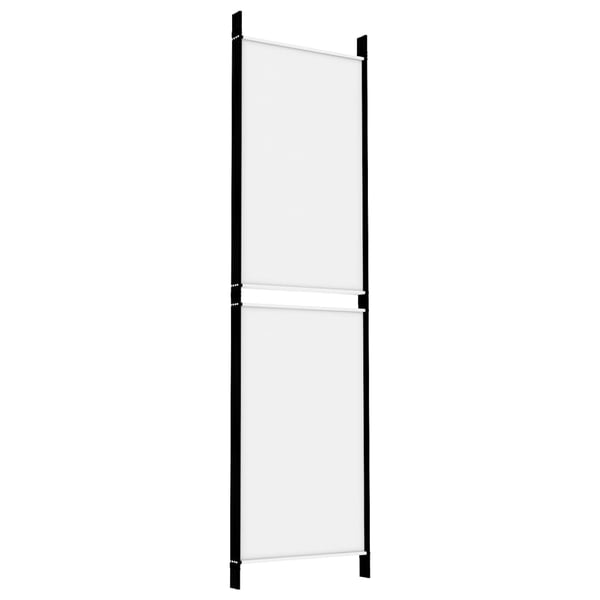 vidaXL Rumsavdelare 4 paneler vit 200x180 cm tyg