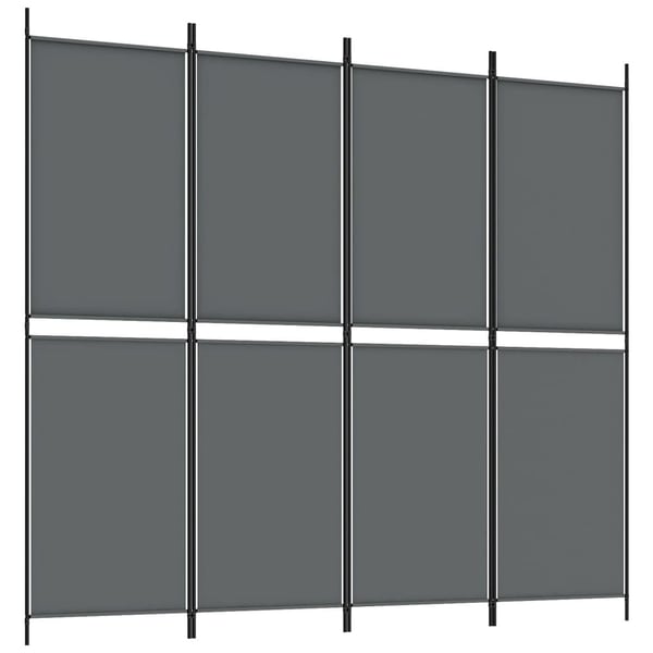 vidaXL Romdeler 4 paneler antrasitt 200x180 cm stoff