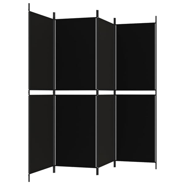 vidaXL 4-panels rumdeler 200x180 cm stof sort