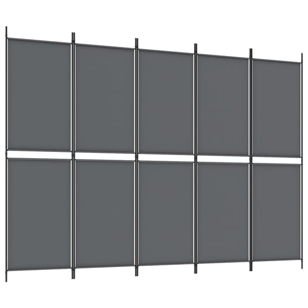 vidaXL Romdeler med 5 paneler antrasitt 250x180 cm stoff