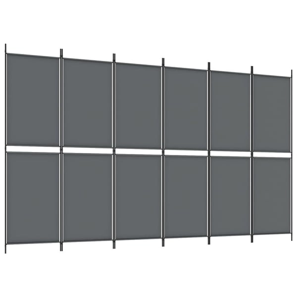 vidaXL Romdeler med 6 paneler antrasitt 300x180 cm stoff