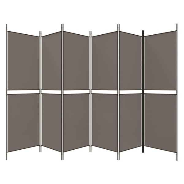 vidaXL Romdeler med 6 paneler antrasitt 300x180 cm stoff