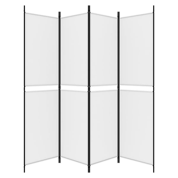 vidaXL Romdeler 4 paneler hvit 200x200 cm stoff