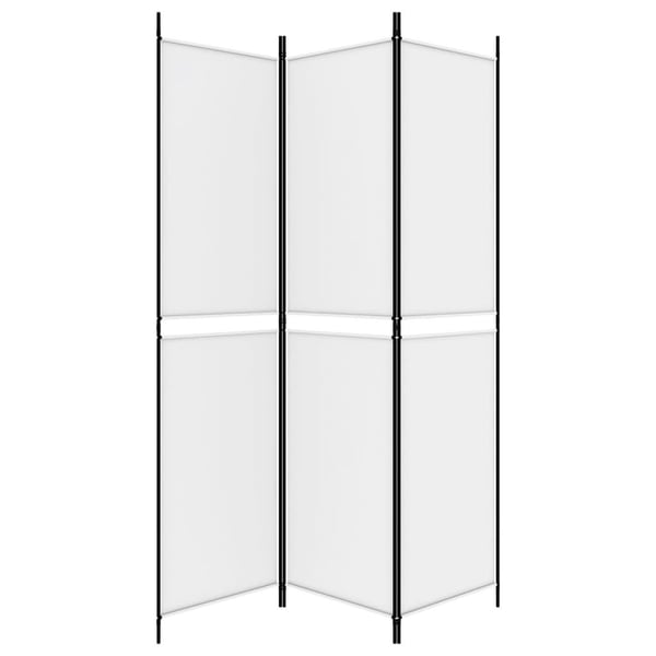 vidaXL Romdeler 3 paneler hvit 150x200 cm stoff