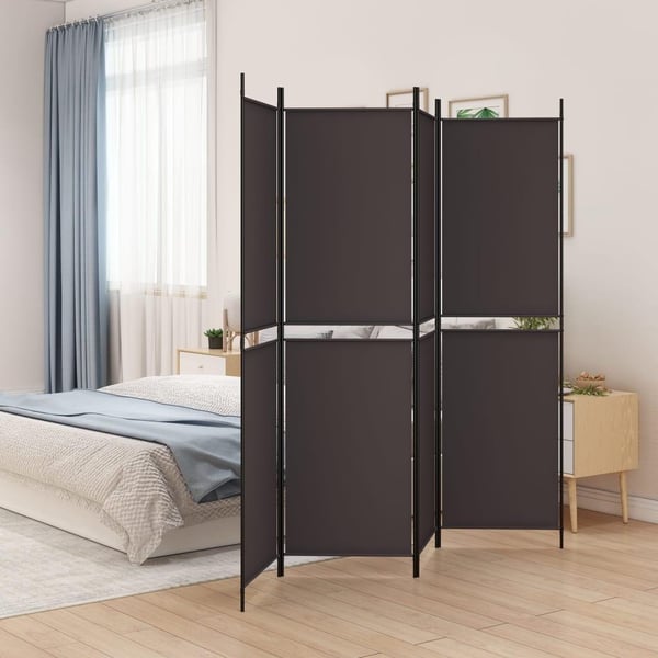 vidaXL 4-panels rumdeler 200x200 cm stof brun