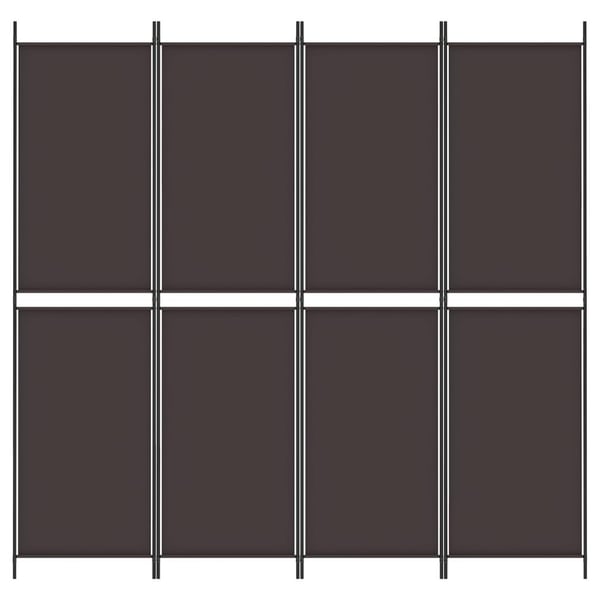 vidaXL 4-panels rumdeler 200x200 cm stof brun