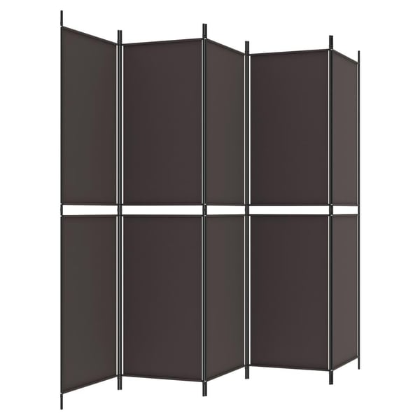 vidaXL Rumsavdelare 5 paneler brun 250x200 cm tyg