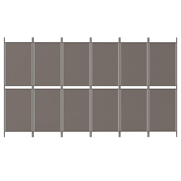 vidaXL Romdeler med 6 paneler antrasitt 300x200 cm stoff