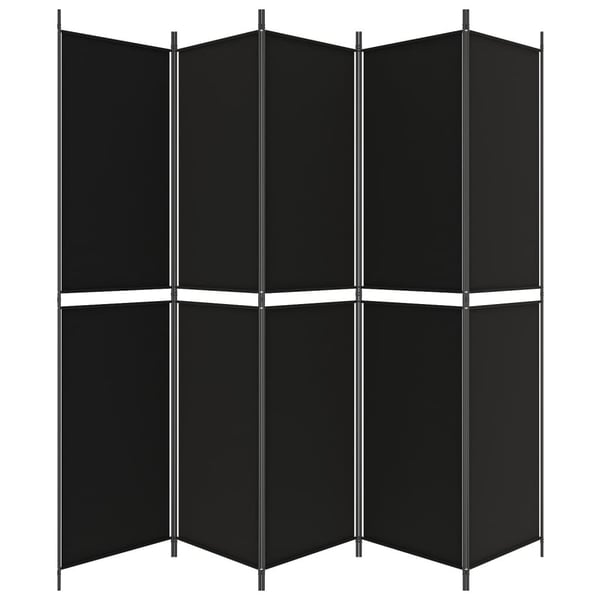 vidaXL Romdeler 5 paneler svart 250x220 cm stoff
