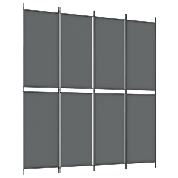 vidaXL Romdeler 4 paneler antrasitt 200x220 cm stoff