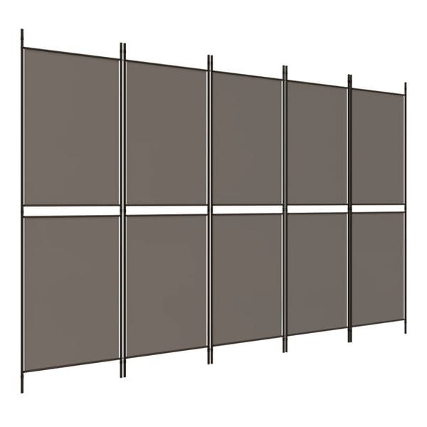 vidaXL Romdeler med 5 paneler antrasitt 250x220 cm stoff