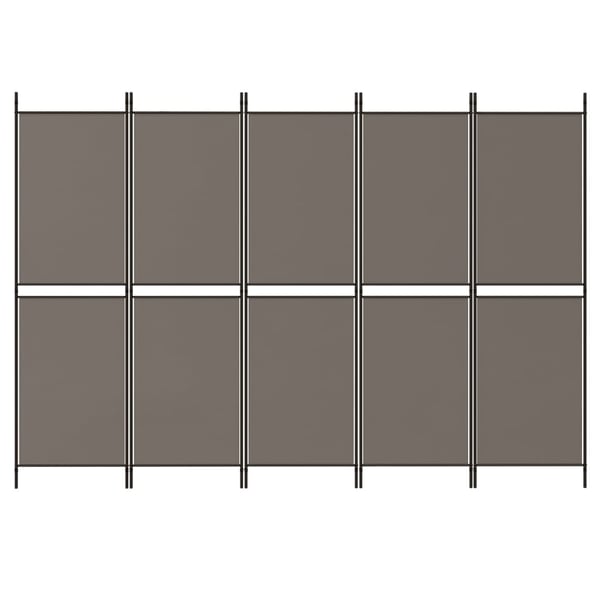 vidaXL Romdeler med 5 paneler antrasitt 250x220 cm stoff